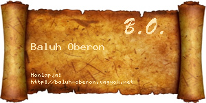 Baluh Oberon névjegykártya